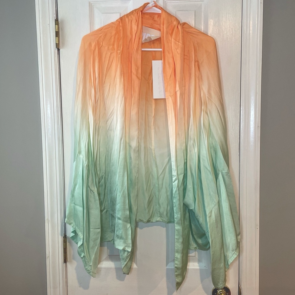 Pippa Kimono Women's Large Neon Orange‎ Lime Ombre